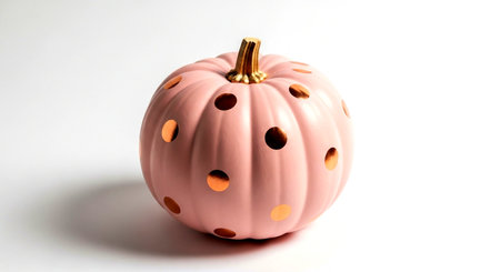 pink halloween pumpkin isolated on white background with clipping pathの素材