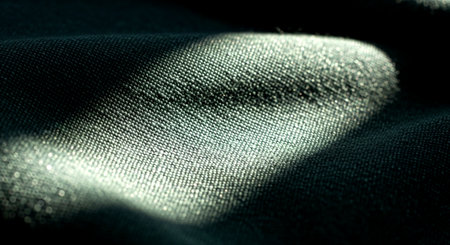 a close up shot of dark fabric with light shining on it creating a textured surface appearance in detail This image features a transparent background, making it versatile for various design projects.の素材