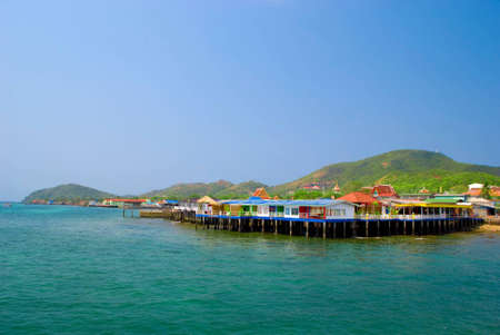 Unique village in most ASEAN country is build on the rocky beach.の写真素材
