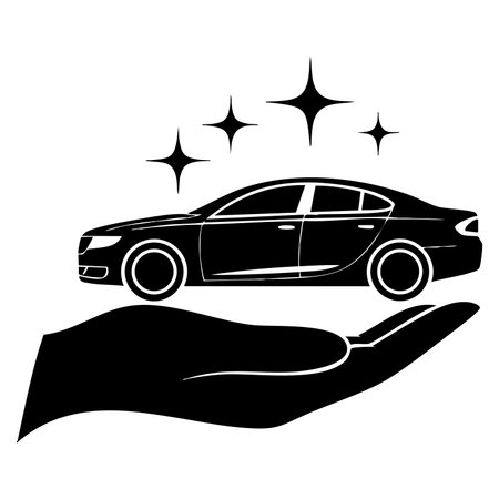 Car care icon shown in glyph vector illustration style suitable for automotive service maintenance repair and vehicle protection themesのイラスト素材