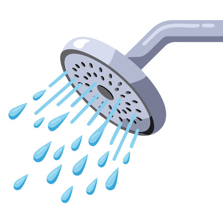 Shower head vector isolated illustration designed for bathroom hygiene water flow plumbing and home interior themed design projectsのイラスト素材