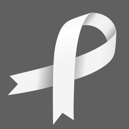 Cancer Awareness Month. White ribbon. Vector illustration.のイラスト素材