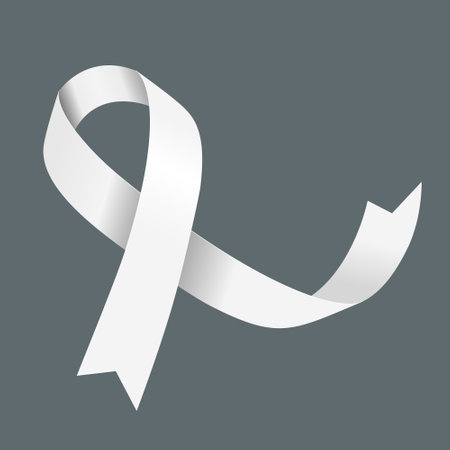 Lung Cancer Awareness Month. white ribbon. vector illustration.のイラスト素材