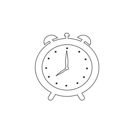 Alarm clock icon. Awakening time. Vector illustration in flat style isolated on white background.のイラスト素材