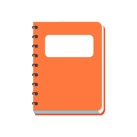 Orange notebook with rings. Notebook. Vector illustration isolated on white background.のイラスト素材