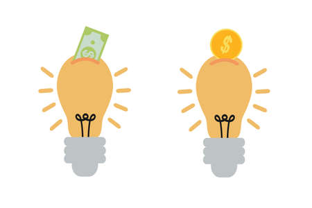 Light bulb isolated on white background. Symbol of creativity, creative idea, mind, thinkingのイラスト素材