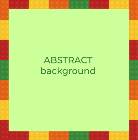 Template of plastic parts for text. The fashionable background is made of colored plastic bricks. vector illustration.のイラスト素材