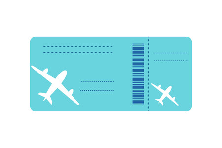 Airplane tickets. Boarding pass for the plane. Illustration isolated on white background.のイラスト素材