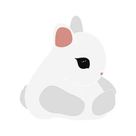 2023 year of the rabbit. Cute Christmas Bunny. Symbol of the Chinese New Year. Vector illustration isolated on white backgroundのイラスト素材