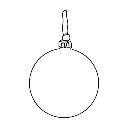 Christmas ball Continuous one line drawing, Vector minimalist linear illustration made of thin single line, New Year and Merry Christmas design element.のイラスト素材
