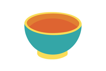 Empty bowl, in a flat style on a white background. Food container, design element. soup bowlのイラスト素材