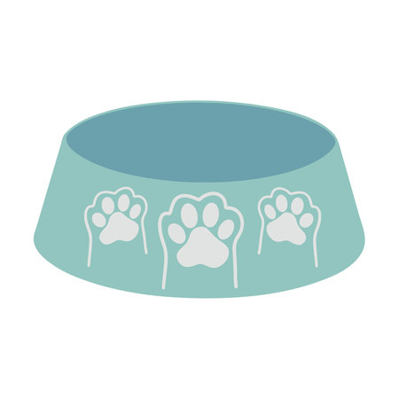 Animal food bowl. Blank for dog food on white background, vector illustration. vector illustration.のイラスト素材