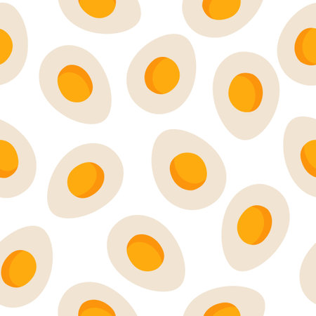 Seamless pattern of eggs. Vector illustration on a white background.のイラスト素材