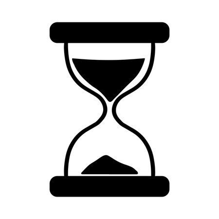 Simple black hourglass vector icon. Vector illustration isolated on white background