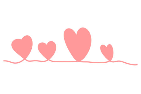 Family group of Hearts . A metaphor for the idea of family love. An abstract symbol of a happy family for a minimalistic fashionable modern designのイラスト素材