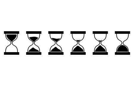 A set of hourglass Icons. Vector illustration on a white background.のイラスト素材