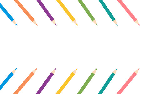 The concept of a school background with colored pencils. Vectorのイラスト素材