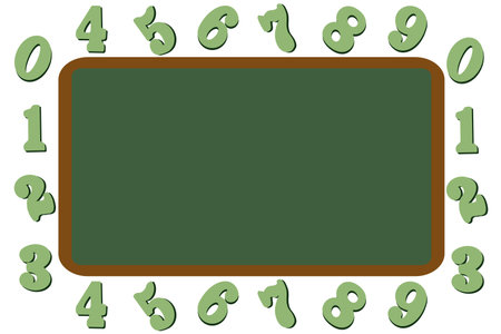 A blackboard with numbers. Background with numbers for school design. Vectorのイラスト素材