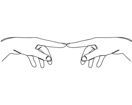 Reconciliation on the fingers. The concept of friendship and trust. Vector illustrationのイラスト素材