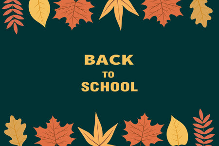 Falling golden autumn leaves. Vector illustration of a bright colorful autumn background. Vectorのイラスト素材