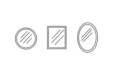 A set of vector mirrors drawn by hand. Vector illustration. Interior design elements. Vector illustrationのイラスト素材