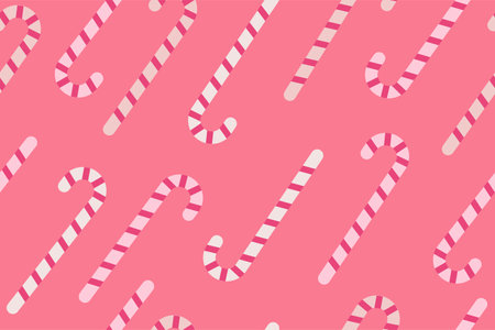 Candy seamless christmas pattern. Vector winter holidays print for textile, wallpaper, fabric. Vector illustrationのイラスト素材
