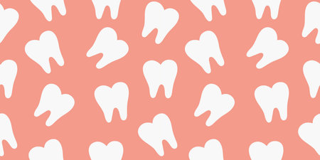 Seamless pattern with white teeth. White teeth icons. Vector illustration. Vector illustrationのイラスト素材