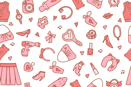 Seamless fashionable pink patternsのイラスト素材