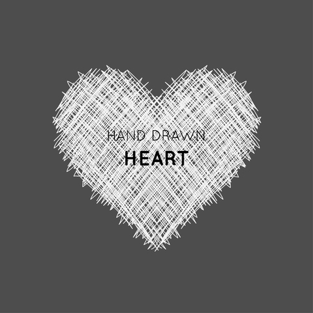 Hand drawn vector heart. Vector illustration. Frame for Valentine's Day or declaration of love.のイラスト素材