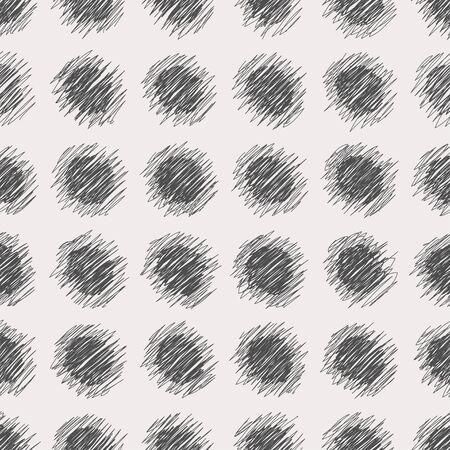 Hand drawn seamless pattern with scribbles circlesのイラスト素材
