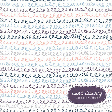 Hand Drawing Seamless Pattern with Scribbleのイラスト素材