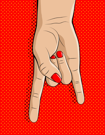 Heavy Metal Hands. Vector Illustration. Pop-art style.のイラスト素材
