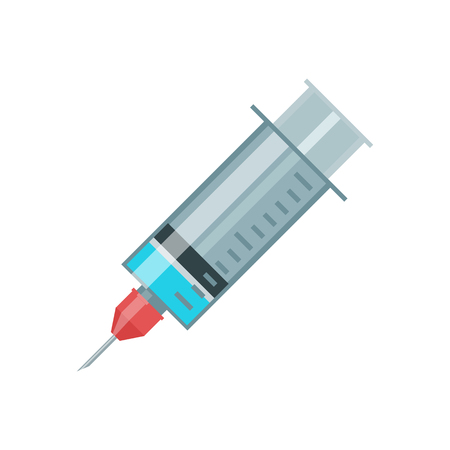 Syringe icon. Medical and hospital icon. Color icon on white background.のイラスト素材