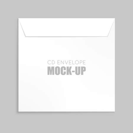 White  cover for compact disc mock up template. White envelope vector illustrationのイラスト素材