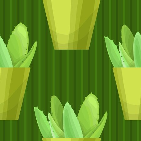 Seamless pattern with cactus. Wallpaper vector illustration.のイラスト素材