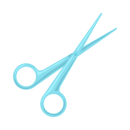 Surgical metal scissor. Medical tool. equipment for surgery operation. Vector illustration isolated on white backgroundのイラスト素材