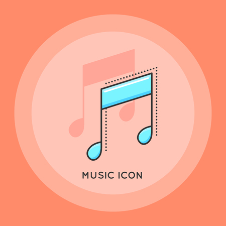 Music note icon. Melody thin line symbol. Vector illustration.のイラスト素材