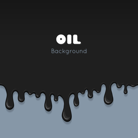 Flow ink drops. Splash oil flowing and drip. Splatter and droplet of black liquid. Abstract stain and blob of paint - vector desin element. Illustration isolated on white background.のイラスト素材