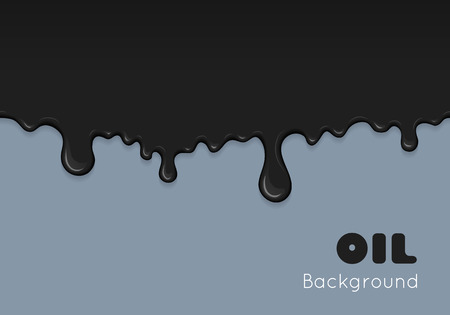 Flow ink drops. Splash oil flowing and drip. Splatter and droplet of black liquid. Abstract stain and blob of paint - design element. Illustration isolated on white background.のイラスト素材