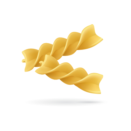 Icon of fusilli pasta. Food is symbol of italian cuisine menu. Cartoon macaroni - vector illustration isolated on white background.のイラスト素材