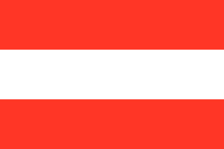 Waving flag of Austria . Vector illustration of icon with red and white colors.のイラスト素材
