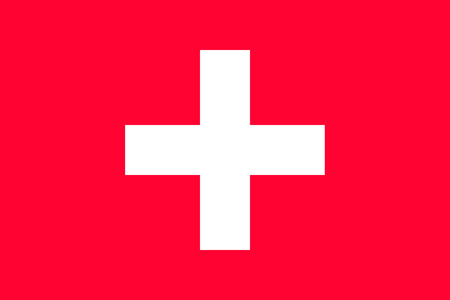 Waving flag of Switzerland. Vector illustration of icon with red and white colors.のイラスト素材