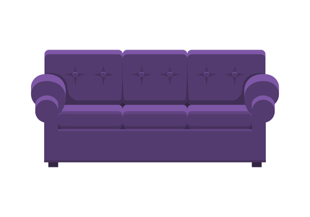 Green sofa Classic cozy couch.のイラスト素材