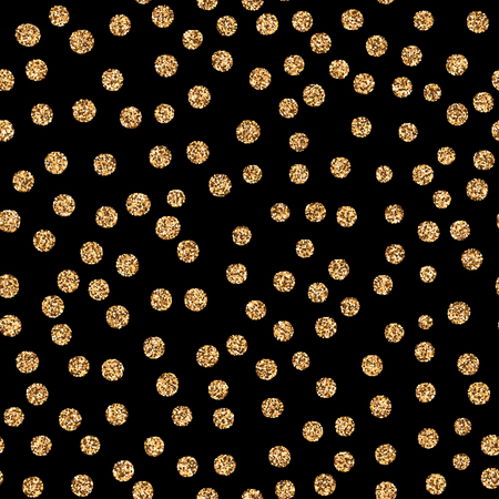 Shiny golden glitter polka dots on white background.のイラスト素材