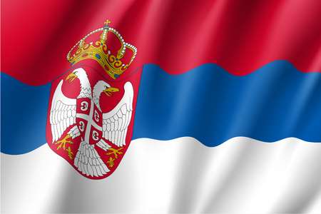 National flag of Serbia republic.のイラスト素材
