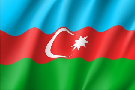 Azerbaijan national flag, realistic vector illustrationのイラスト素材
