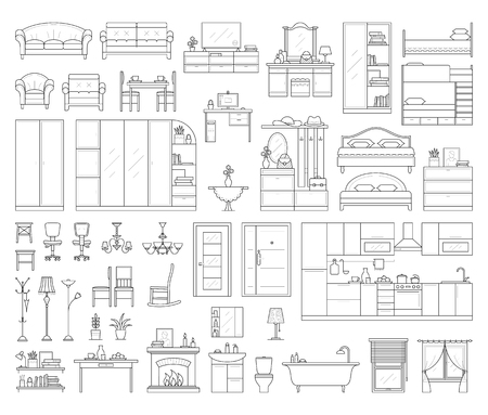 Set of house interior furniture.のイラスト素材