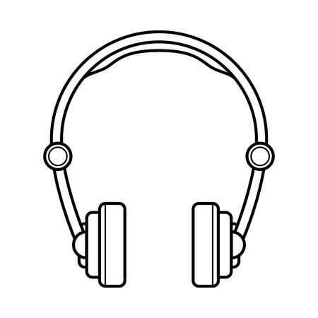 Headphones line art, simple gadget icon.のイラスト素材