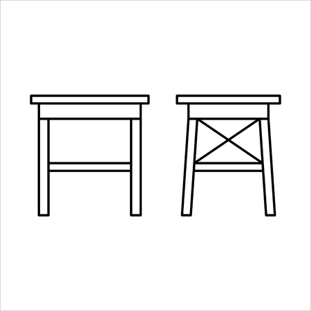 Chair home furniture lineart design, interior conceptのイラスト素材