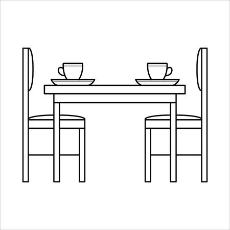 Table and chairs in dinningのイラスト素材